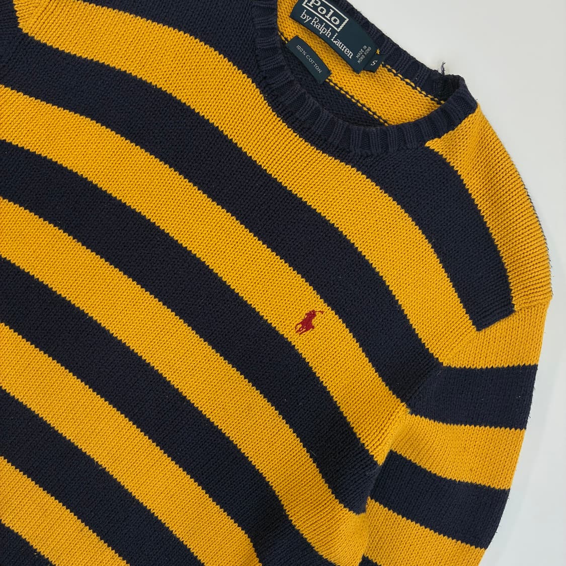 Polo 폴로 랄프로렌 00‘s 꿀벌 단가라 라운드 니트 상품이미지3