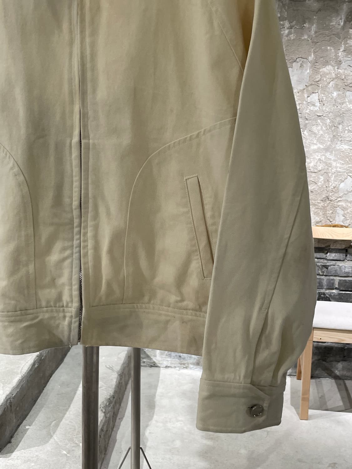 기준 크림 집업 크롭 블루종 자켓 상품이미지5