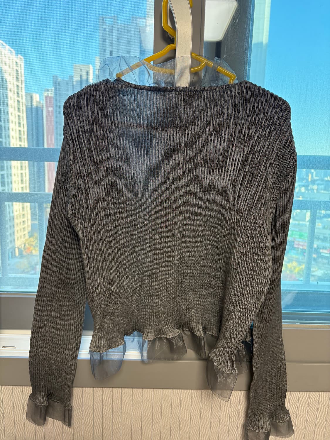 스피치오 프릴 가디건 플리츠 그레이 가디건 볼레로 상품이미지6