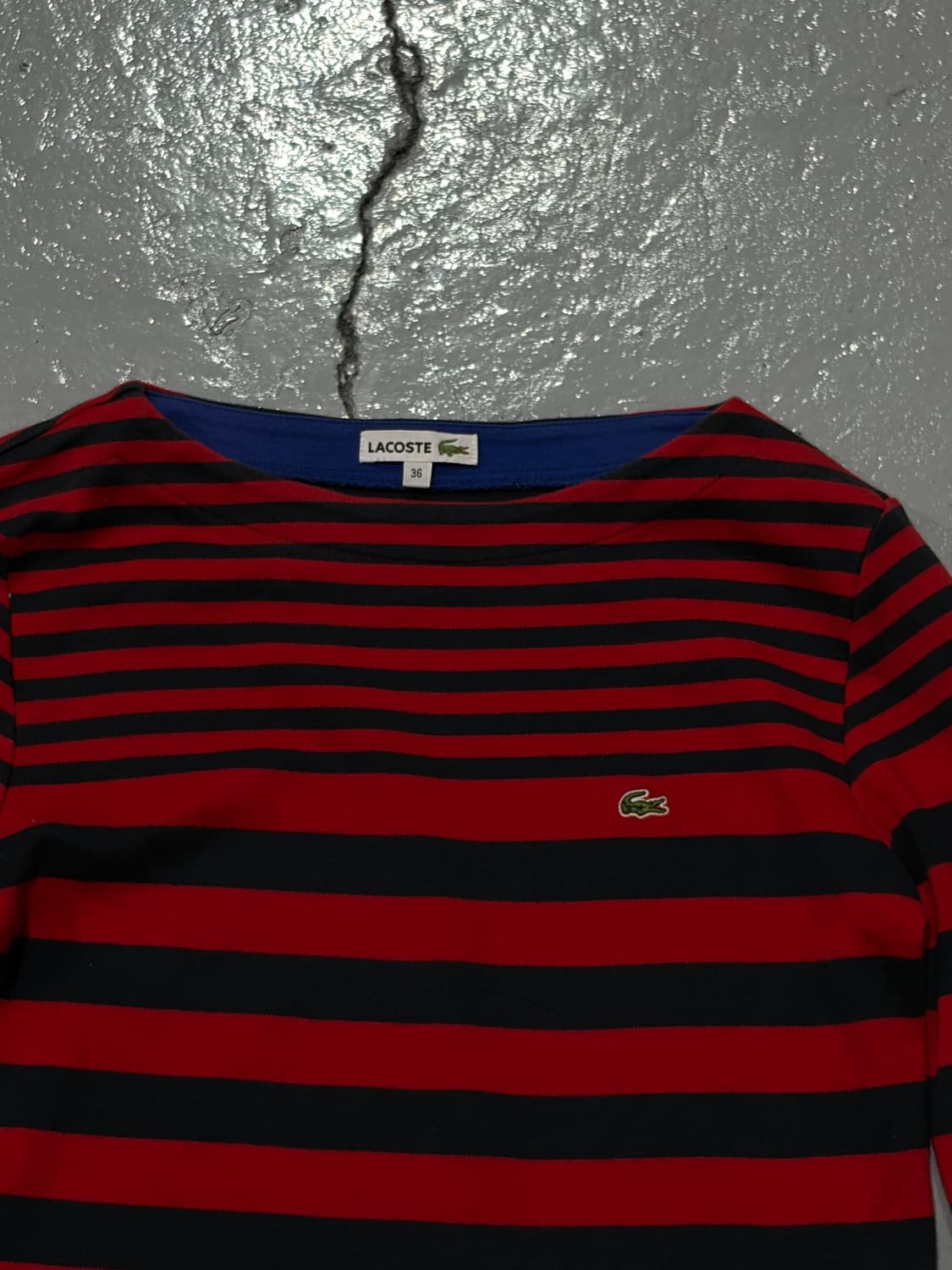 라코스테(Lacoste) 레드,블랙 스트라이프 롱슬리브 상품이미지2