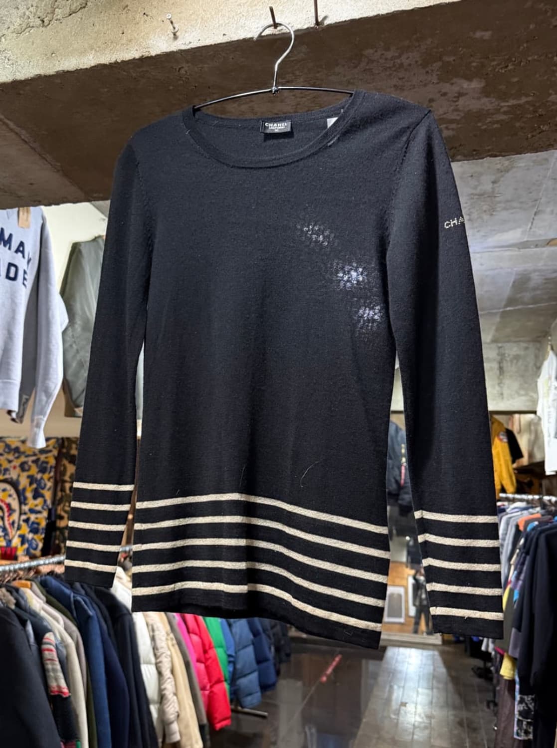 90s CHANEL 샤넬 포인트 캐시미어 니트 상품이미지1