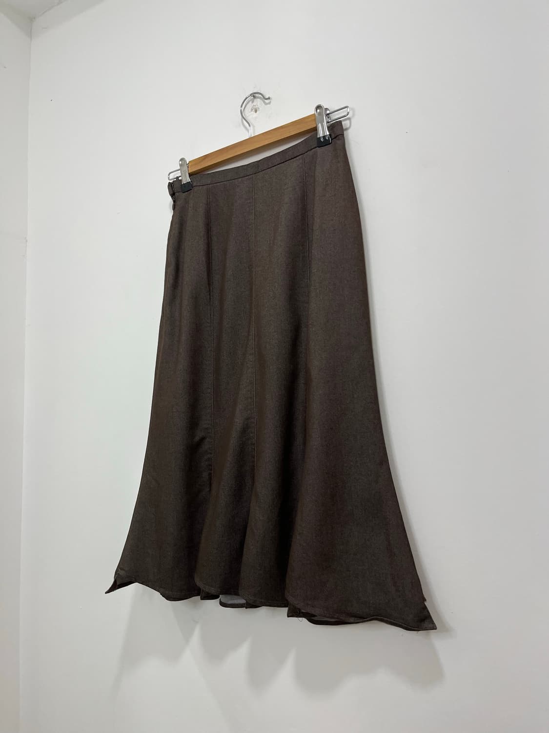 일본 빈티지 모리걸 브라운 플레어 미디 스커트 상품이미지7