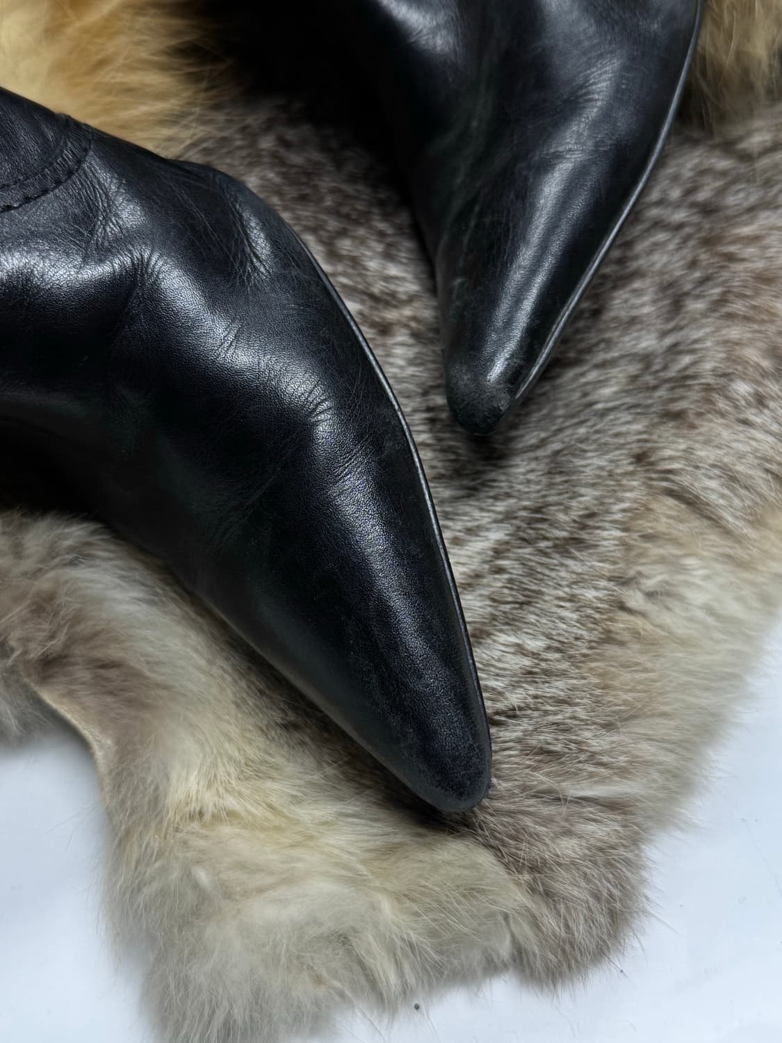 웨스턴 큐빅 스터드버클 스틸레토 부티힐  상품이미지6