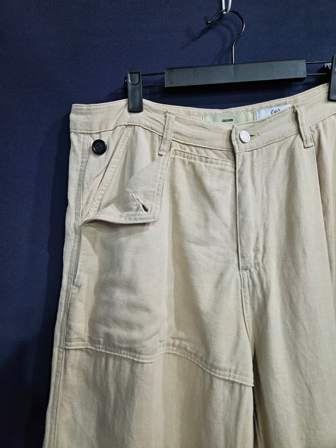 시도 베이지 남성 허리 36 린넨 와이드팬츠  상품이미지4