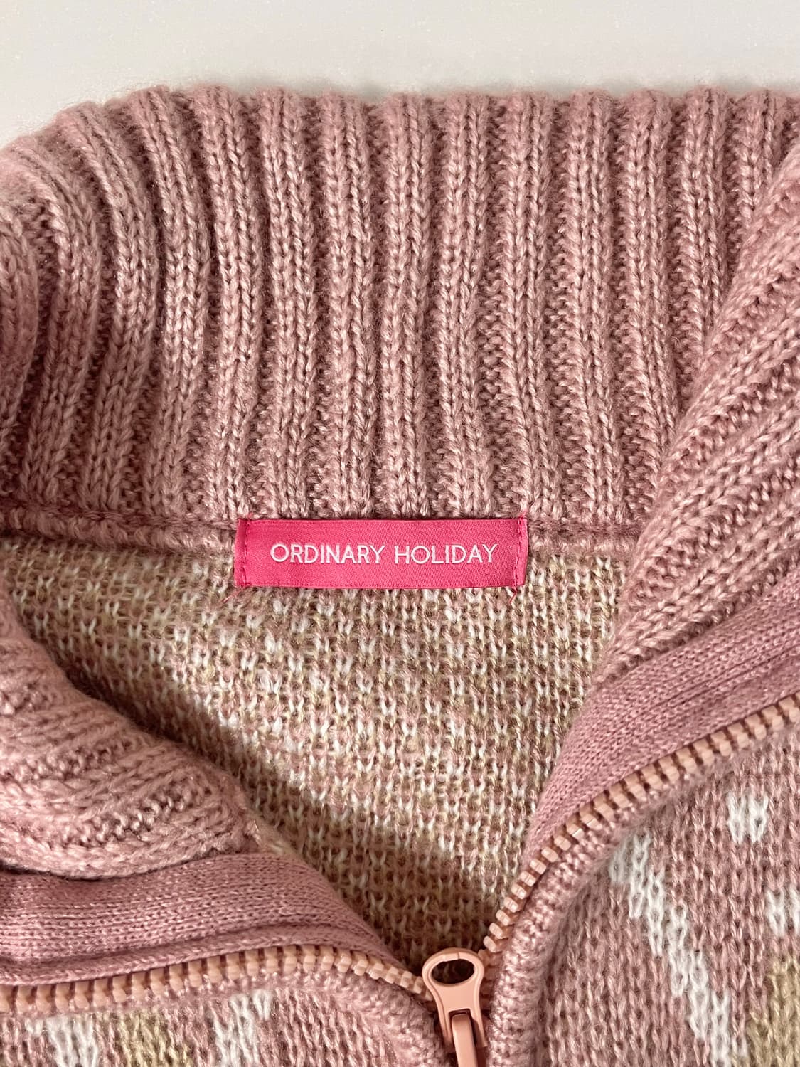 F) 오디너리홀리데이 코위찬 집업 가디건 핑크 상품이미지3