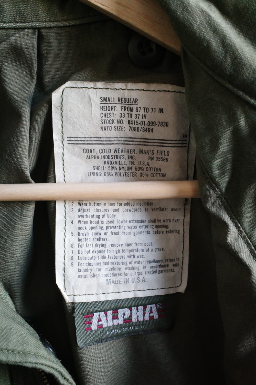 70s 알파 인더스트리 콜드 필드 자켓 상품이미지9