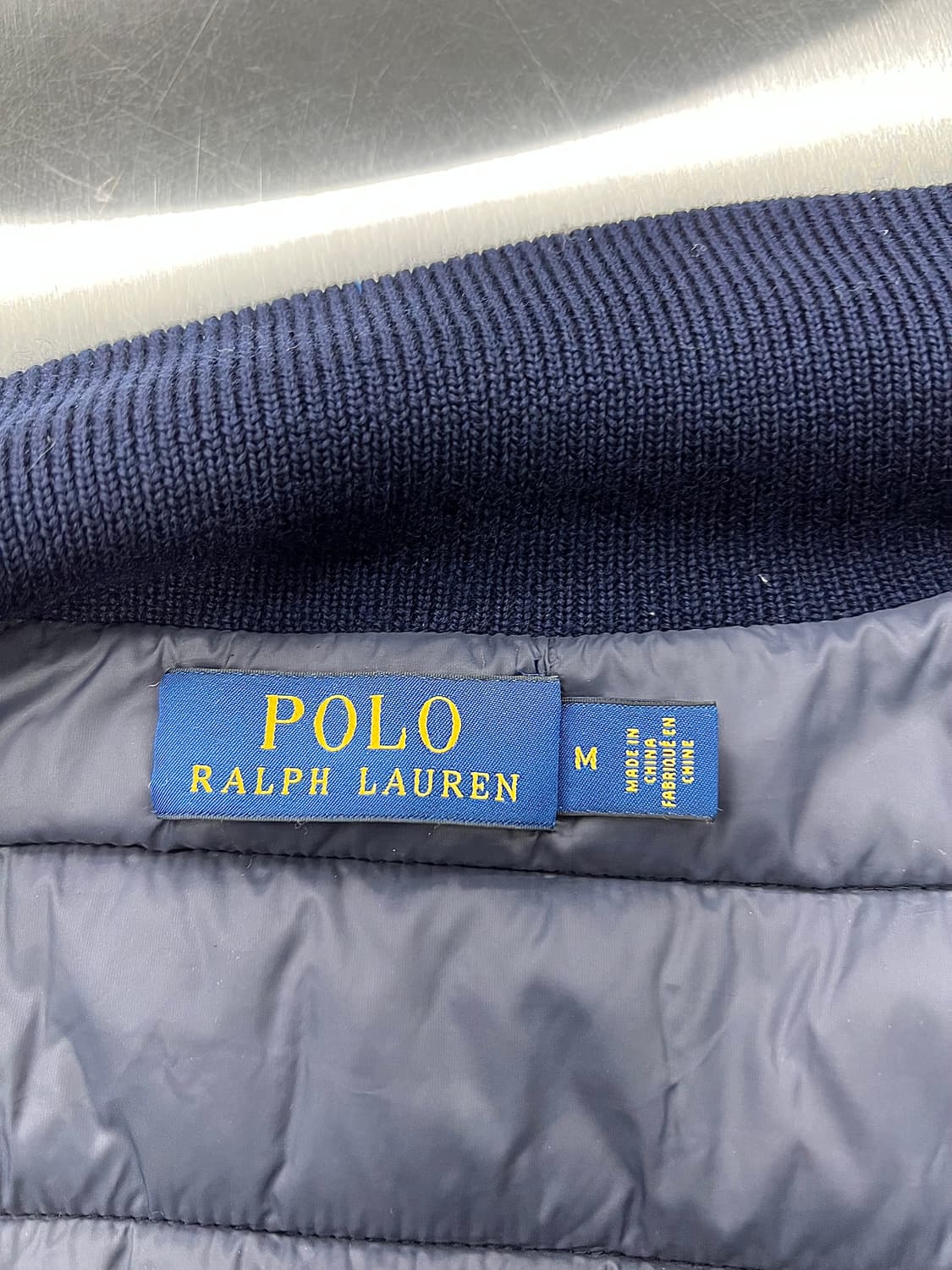 폴로 랄프로렌 네이비 퀼티드 니트 패널 스웨터 자켓 상품이미지7