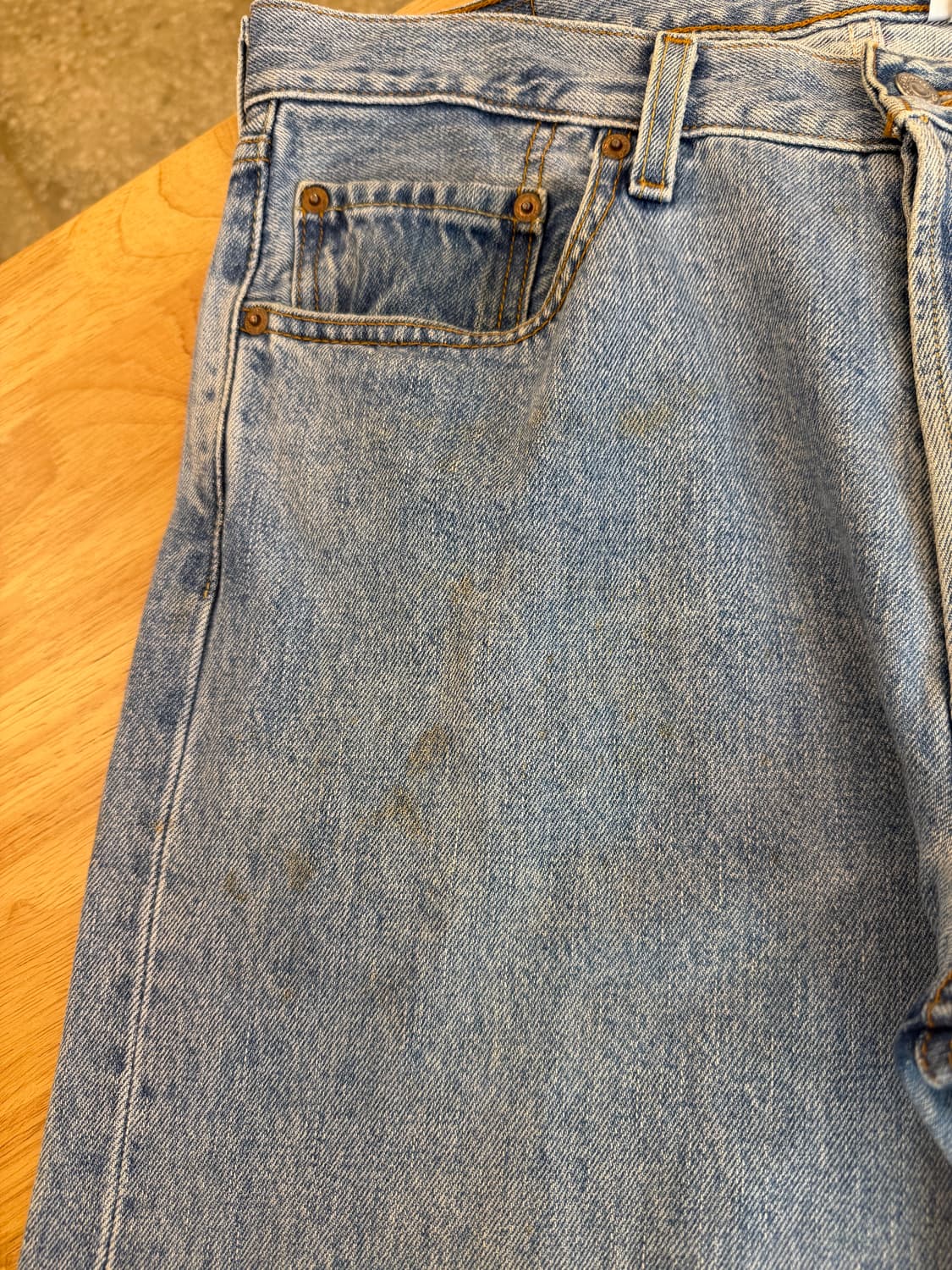 90‘s 리바이스 501 연청 데님 팬츠 상품이미지4