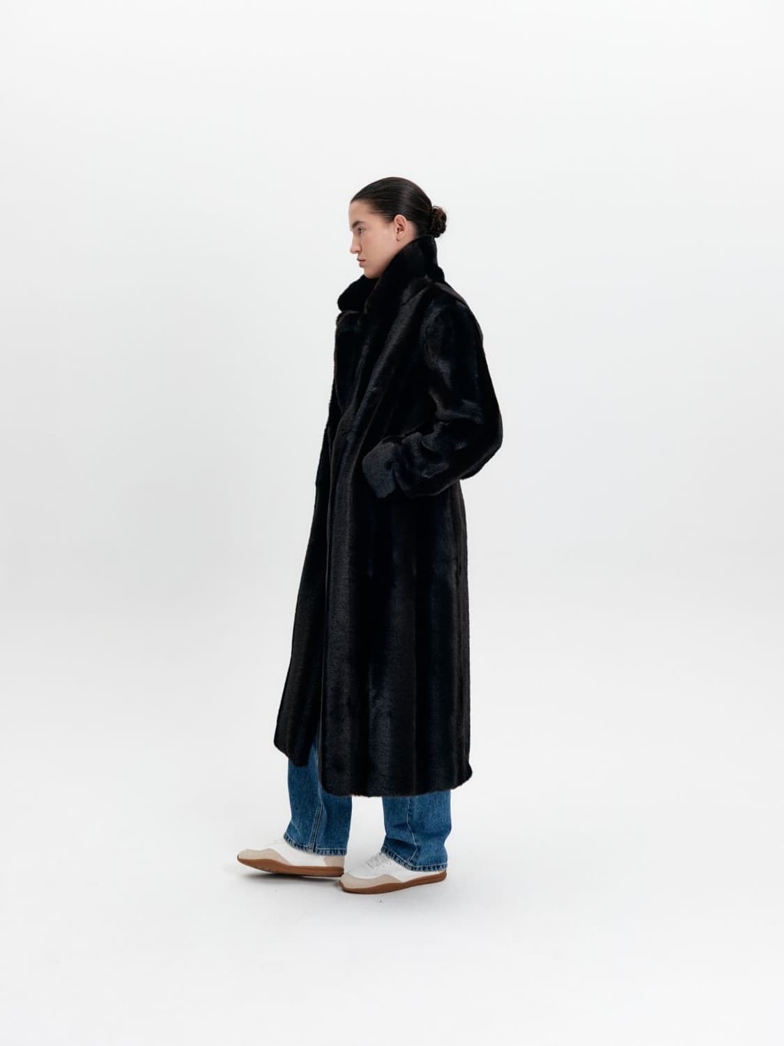 FACE NONE 페이스넌 블랙 퍼 코트 (급처) 상품이미지2