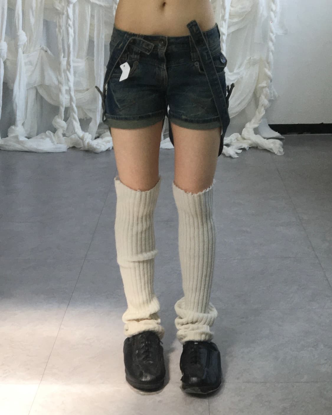 Suspender point denim short 상품이미지6