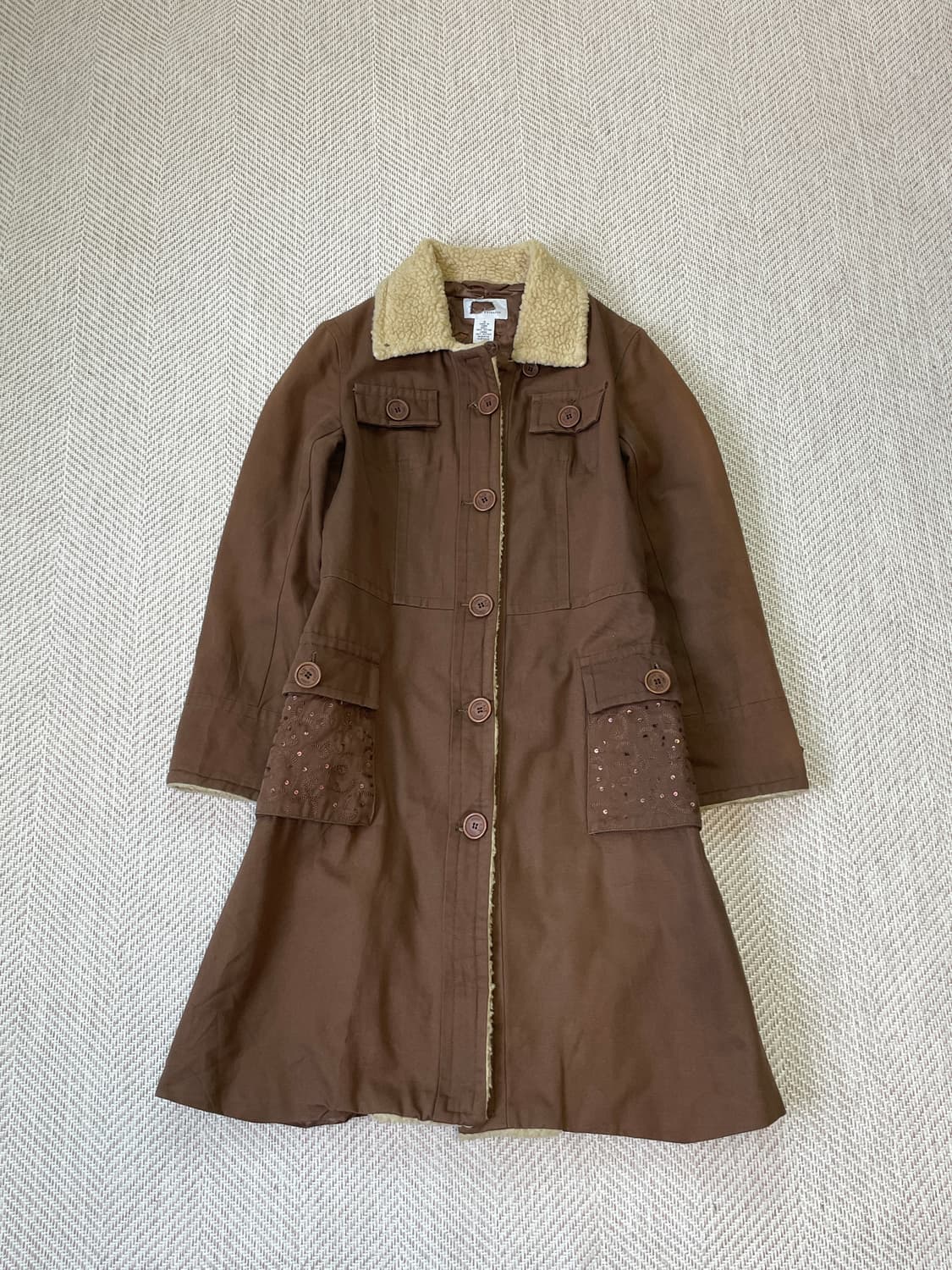 아르마니 익스체인지 스팽글 보아카라 롱 코트 상품이미지1