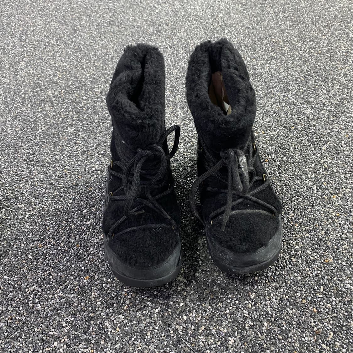 빈티지 블랙 양털 미들부츠 B3576 상품이미지2