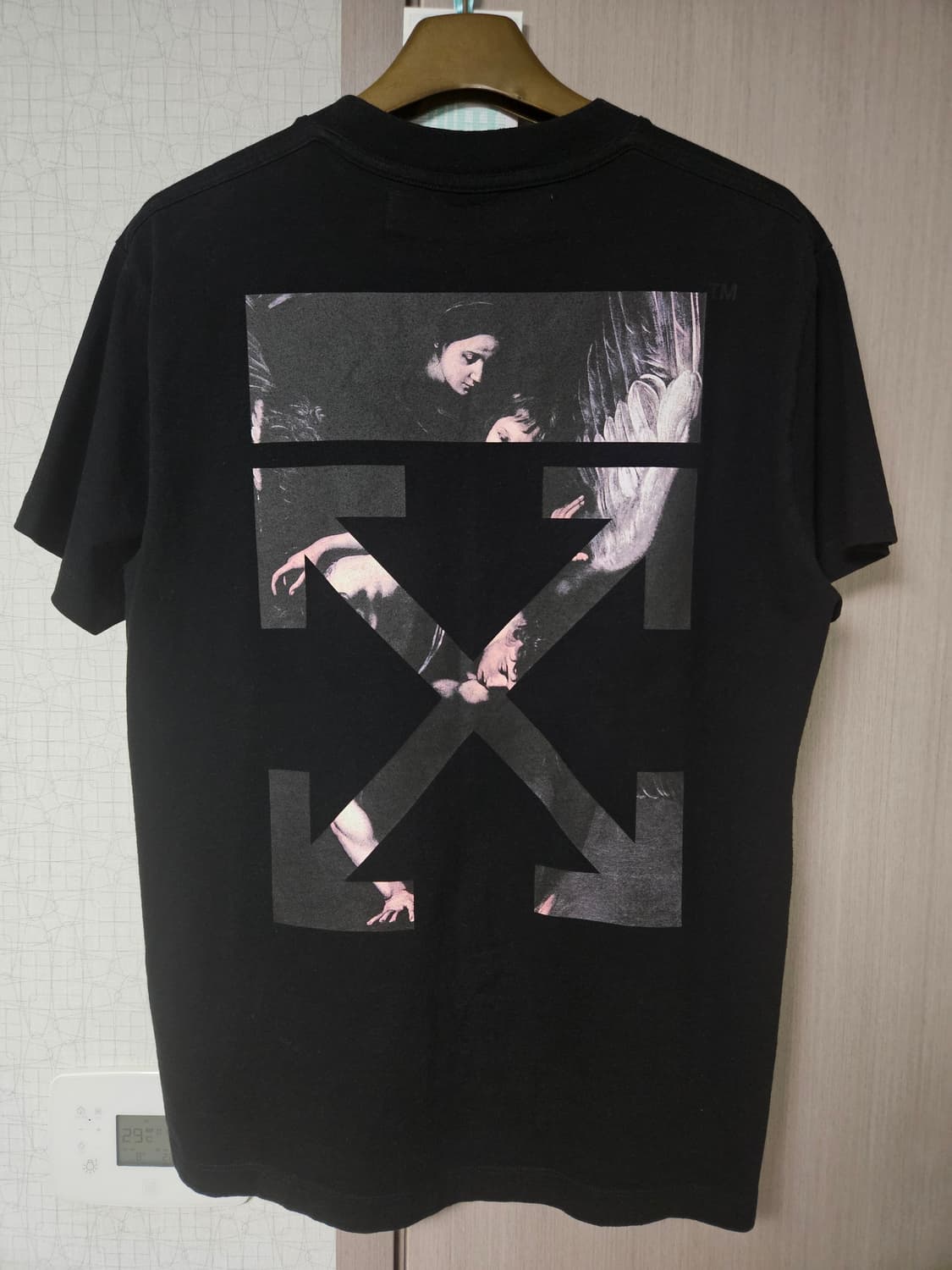 오프화이트 카라바조 오버핏 반팔티셔츠 XS (실측 105) 상품이미지1