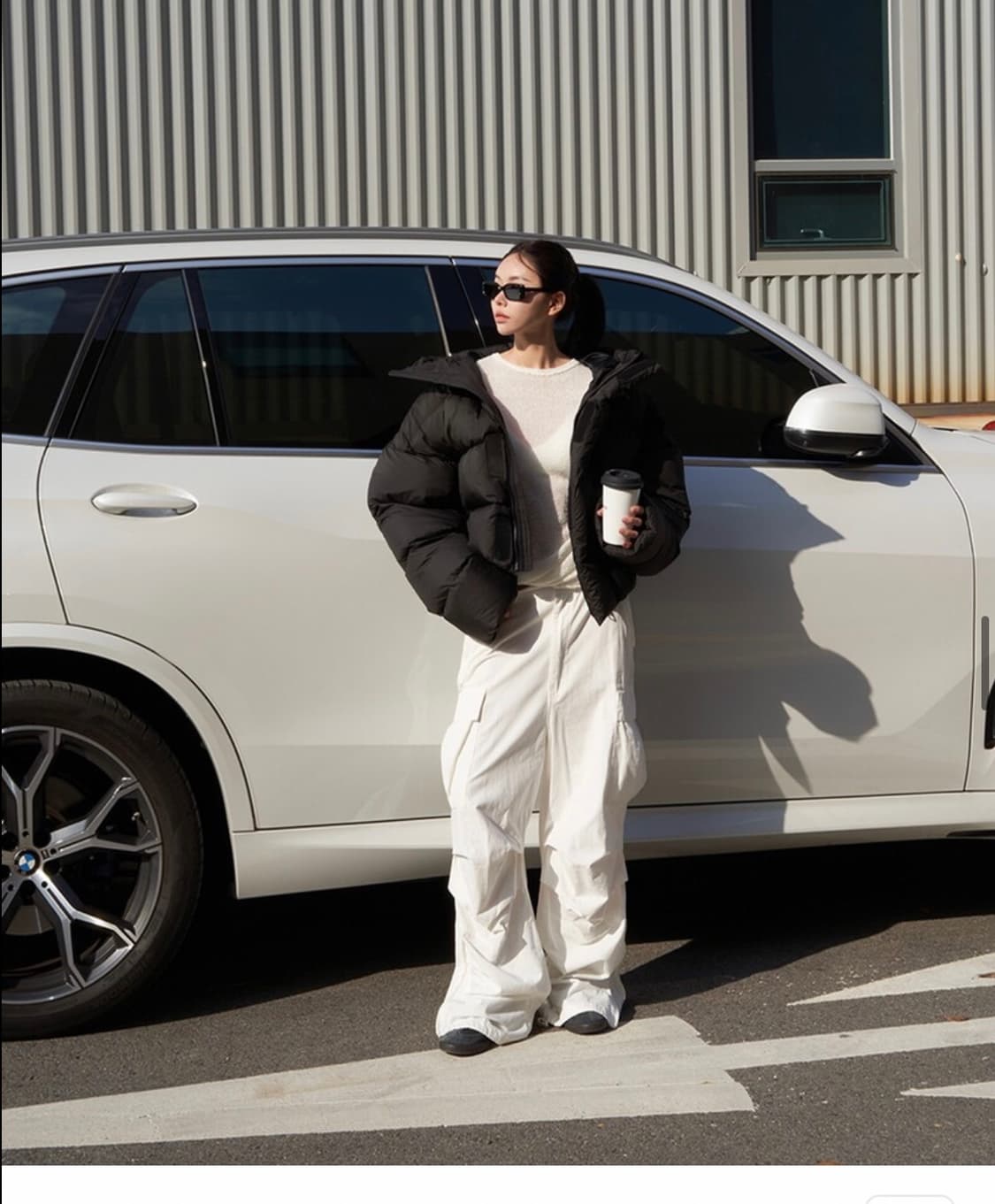 랑거 헤비 덕 다운 후디 패딩 점퍼 블랙 컬러 상품이미지2