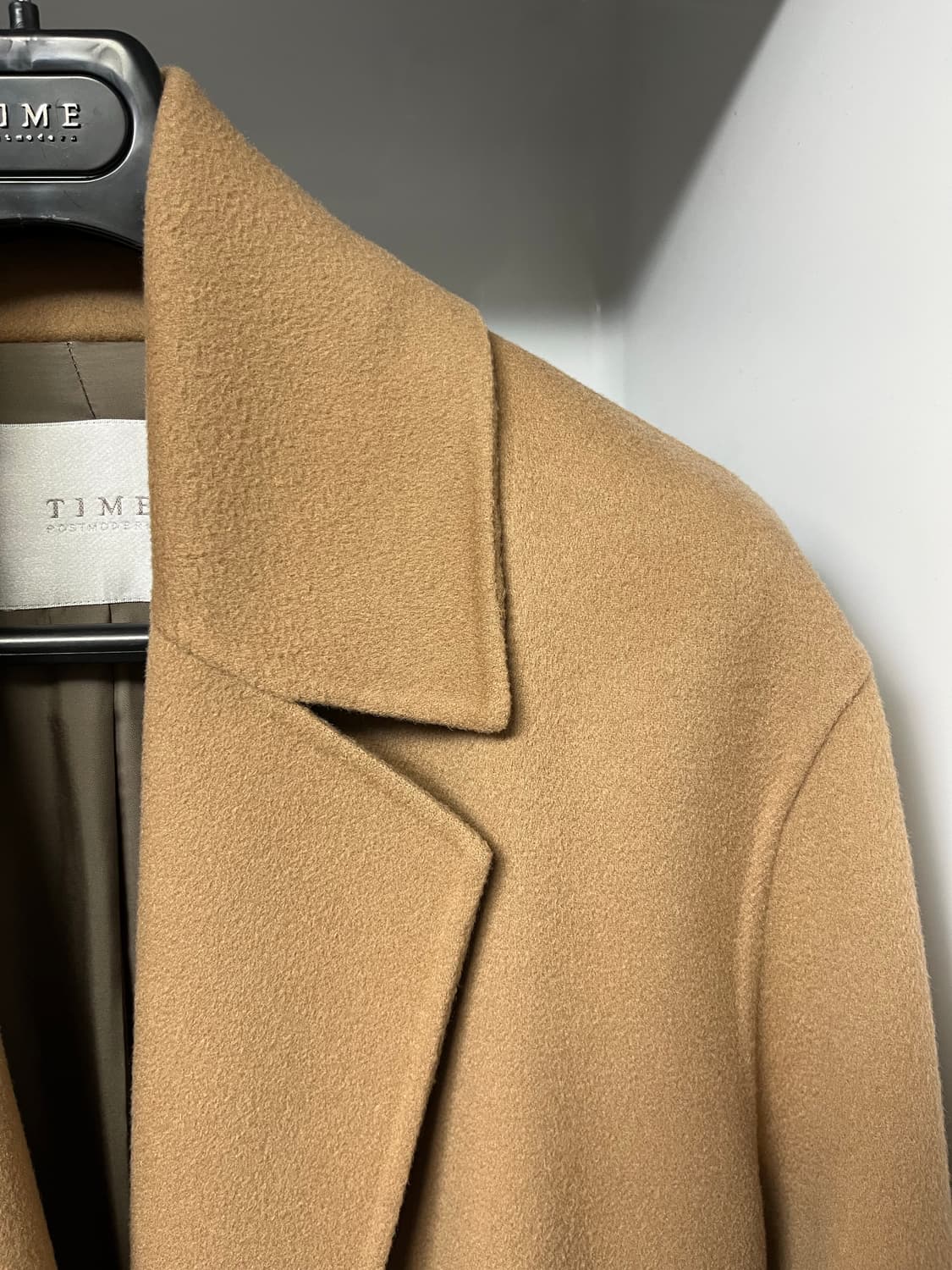 타임옴므 베이지 캐시미어 건플랩 벨티드 코트 100사이즈 상품이미지3