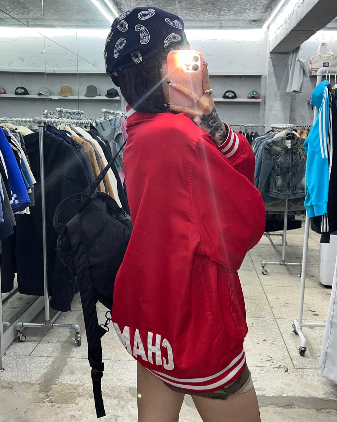 챔피온 레드 바시티 자켓 상품이미지5