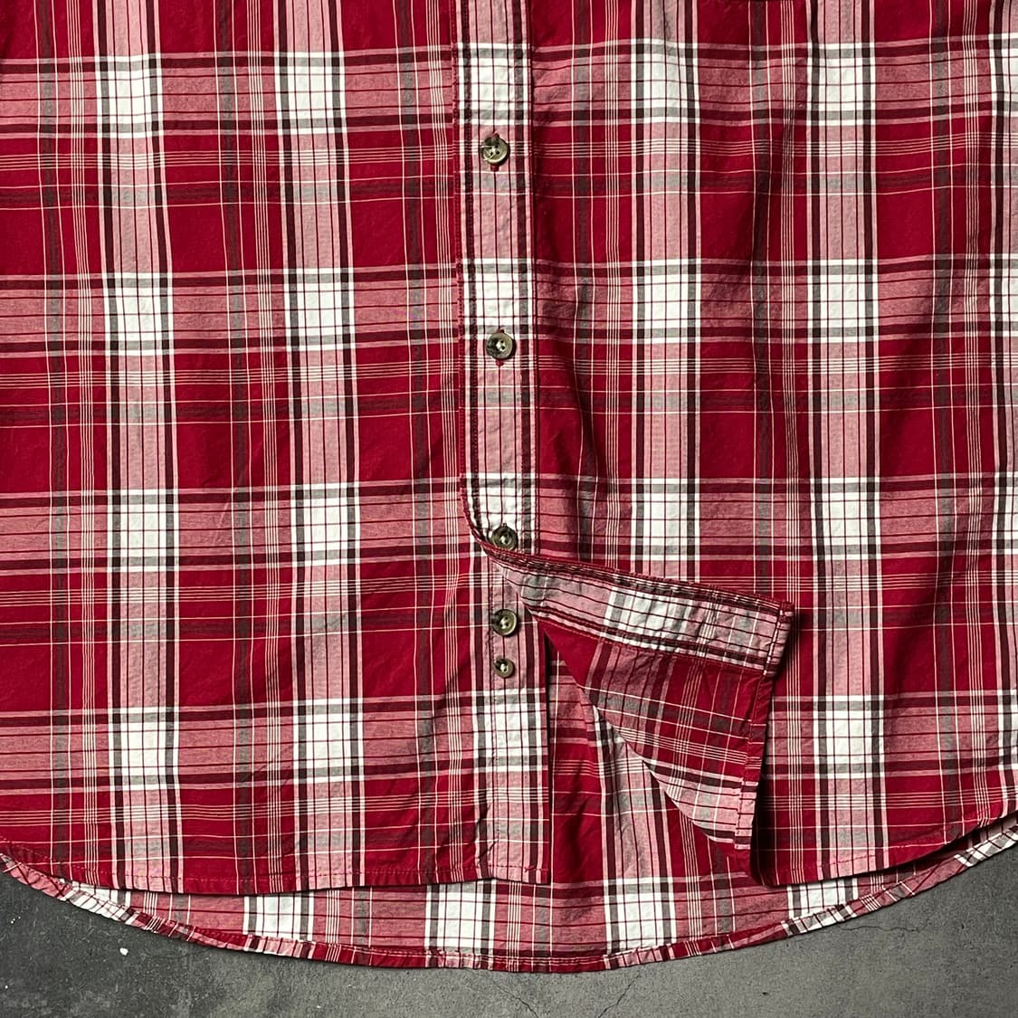 CARHARTT 칼하트 레드 체크 다운버튼 반팔 워크 셔츠 A00987 상품이미지5