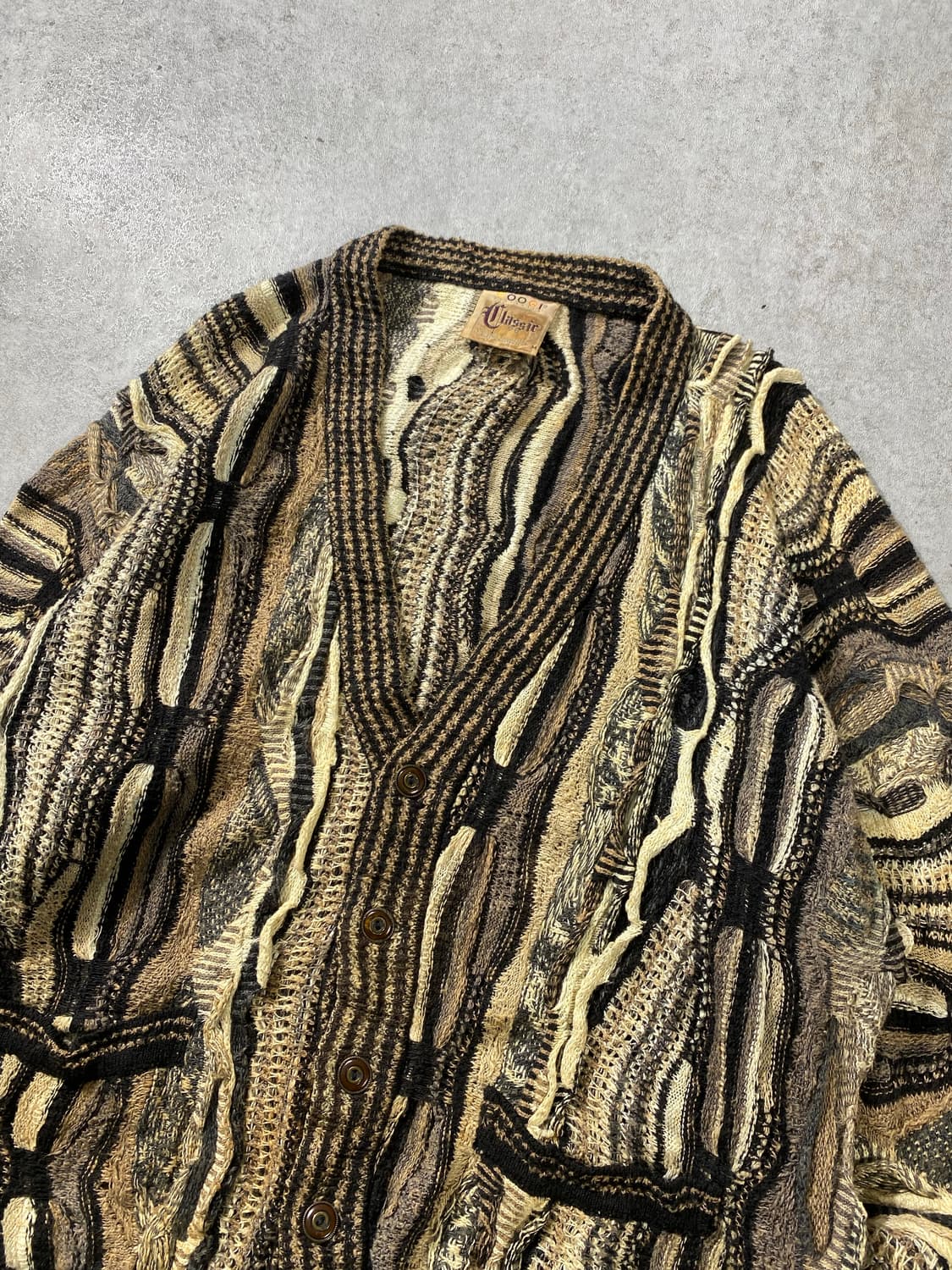 [M] 90s COOGI 쿠지 오스트레일리아 케이블 니트 가디건 상품이미지2