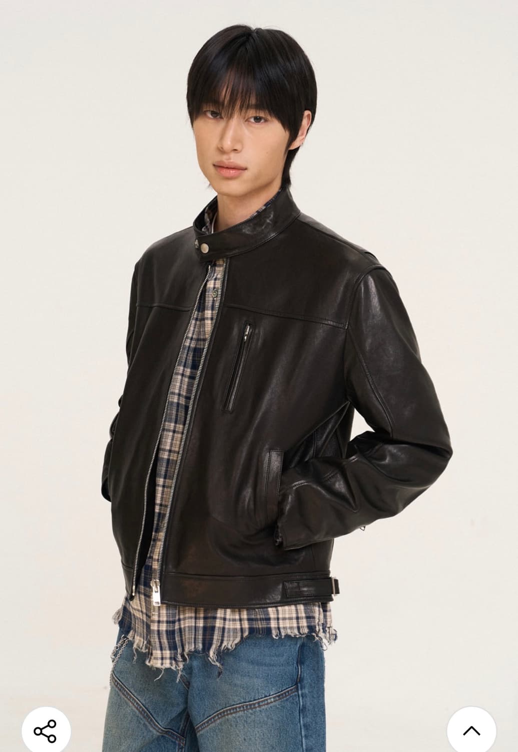 프리미엄 램스킨 베지터블 스탠드카라 자켓 상품이미지4