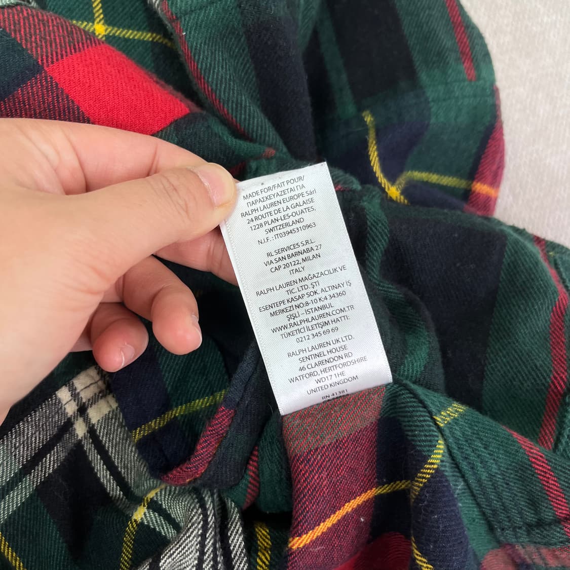 100 폴로 랄프로렌 신형라벨 패치워크 울 체크 셔츠 상품이미지7