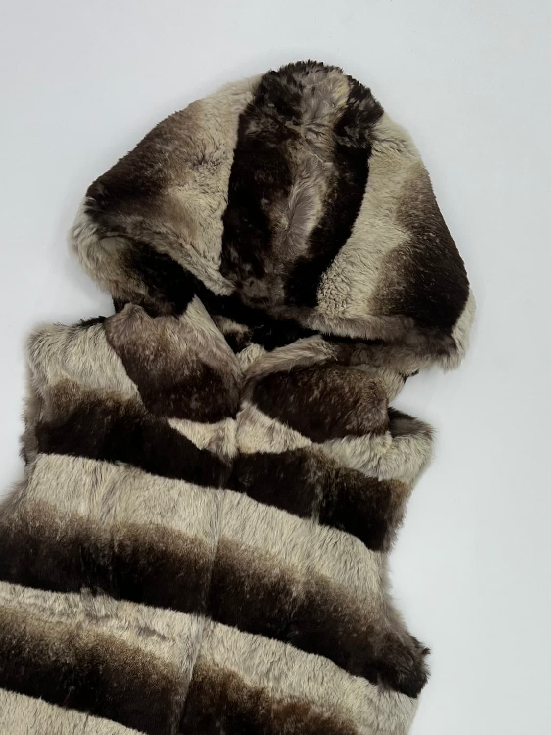 래빗 퍼 후드 베스트 상품이미지2