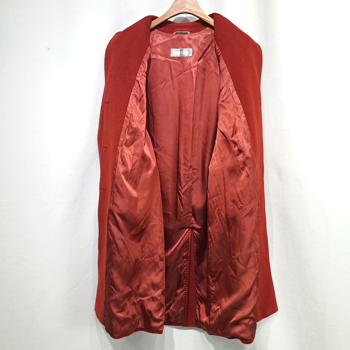 CL229 L 막스마라 90s 이태리판 앙고라울 실버라벨 레드 코트 상품이미지3