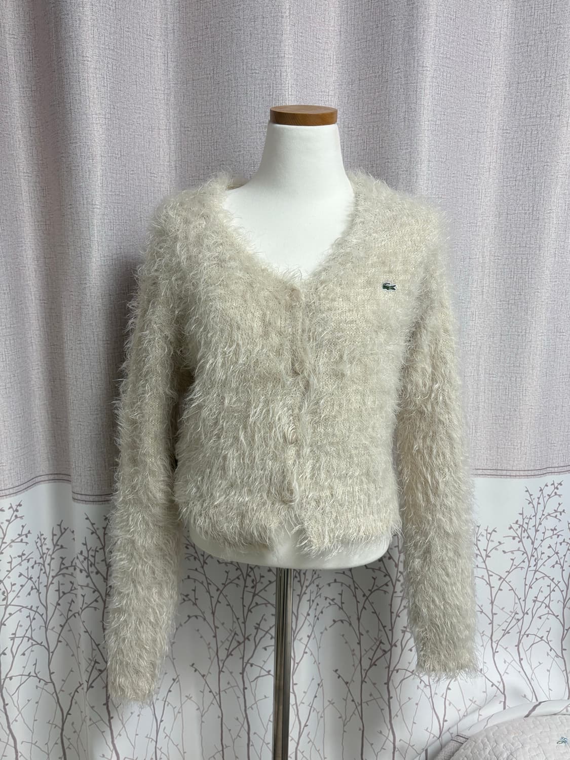 라코스테아이보리앙고라퍼가디건 상품이미지2