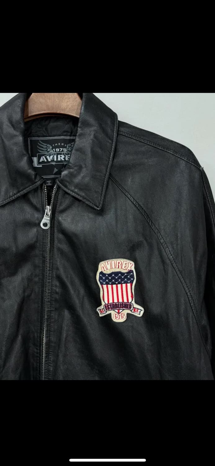 아비렉스 빅로고 램스킨 블랙 A-2 레더 자켓 H1598 상품이미지5
