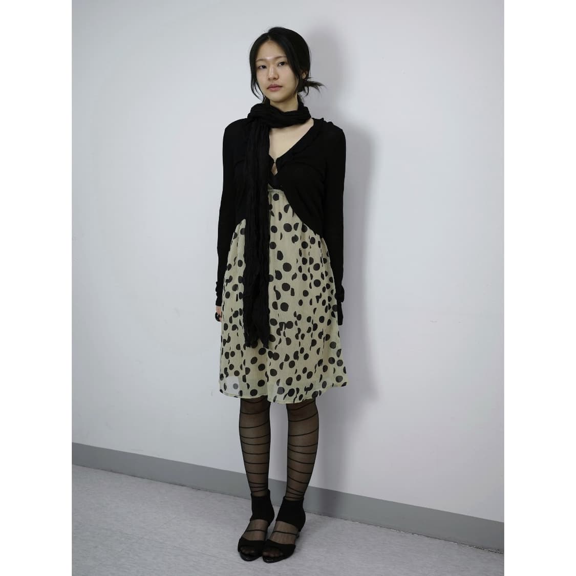 빈티지 블랙 크롭 가디건 상품이미지2