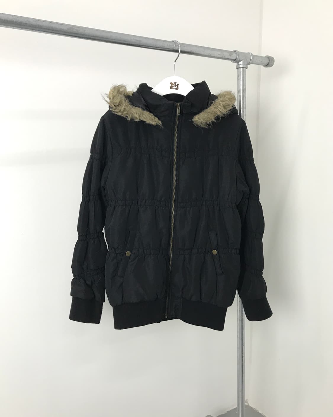 PENDORA Black fur hood jumper 상품이미지4