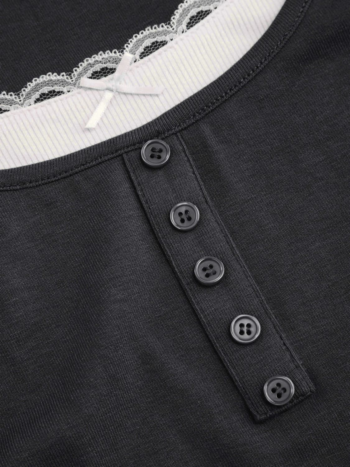 핀터깔 레이스 리본 슬리브 티 상품이미지6