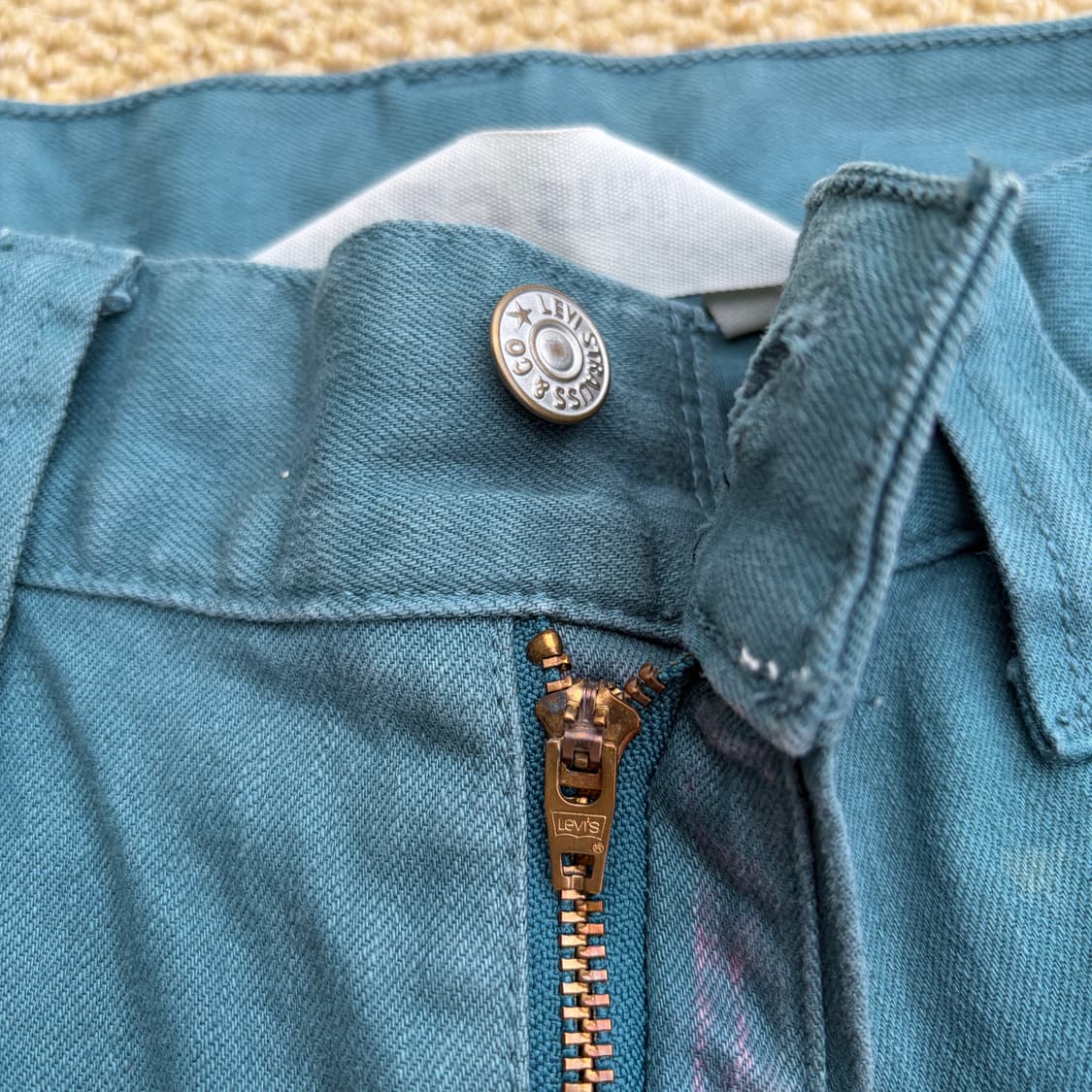 리바이스 523 스트레이트핏 청록 데님 팬츠 상품이미지5