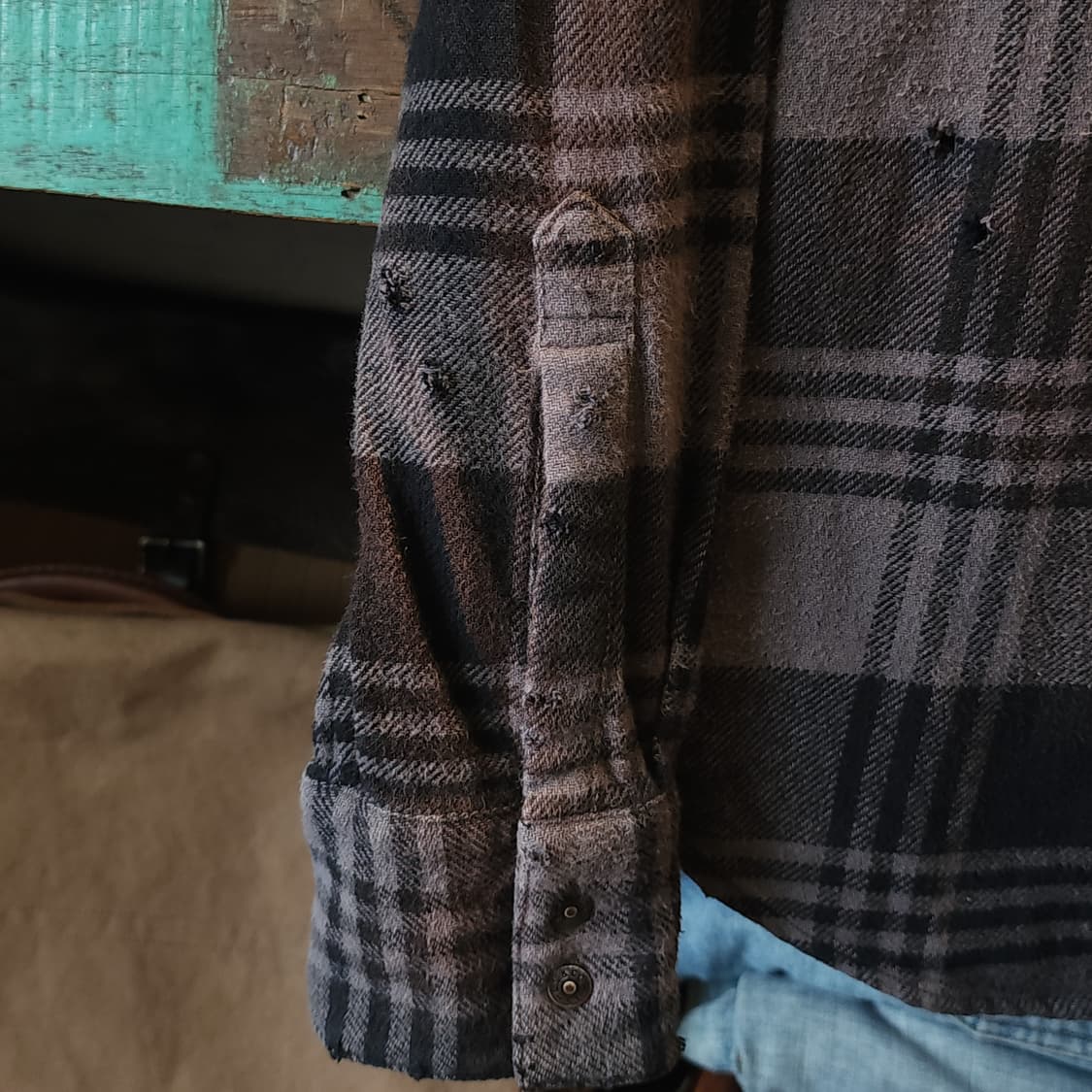 00s 리바이스 빈티지 체크셔츠 헤비 플란넬 웨스턴 셔츠 썬페이딩 m 상품이미지10