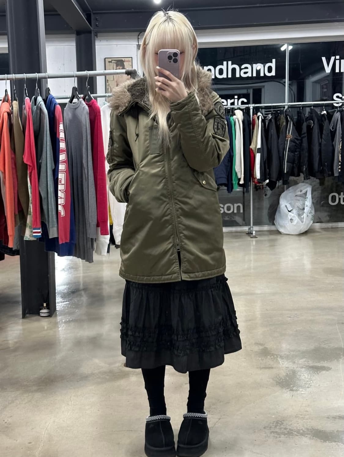 히스테릭 글래머 n-3B 모티브 패딩자켓 상품이미지2