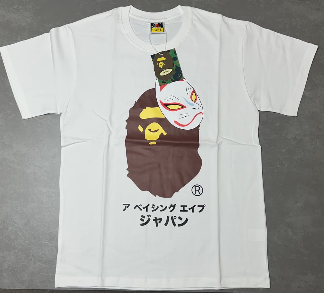 베이프 여우 가면 키츠네 마스크 반팔 티셔츠 상품이미지3