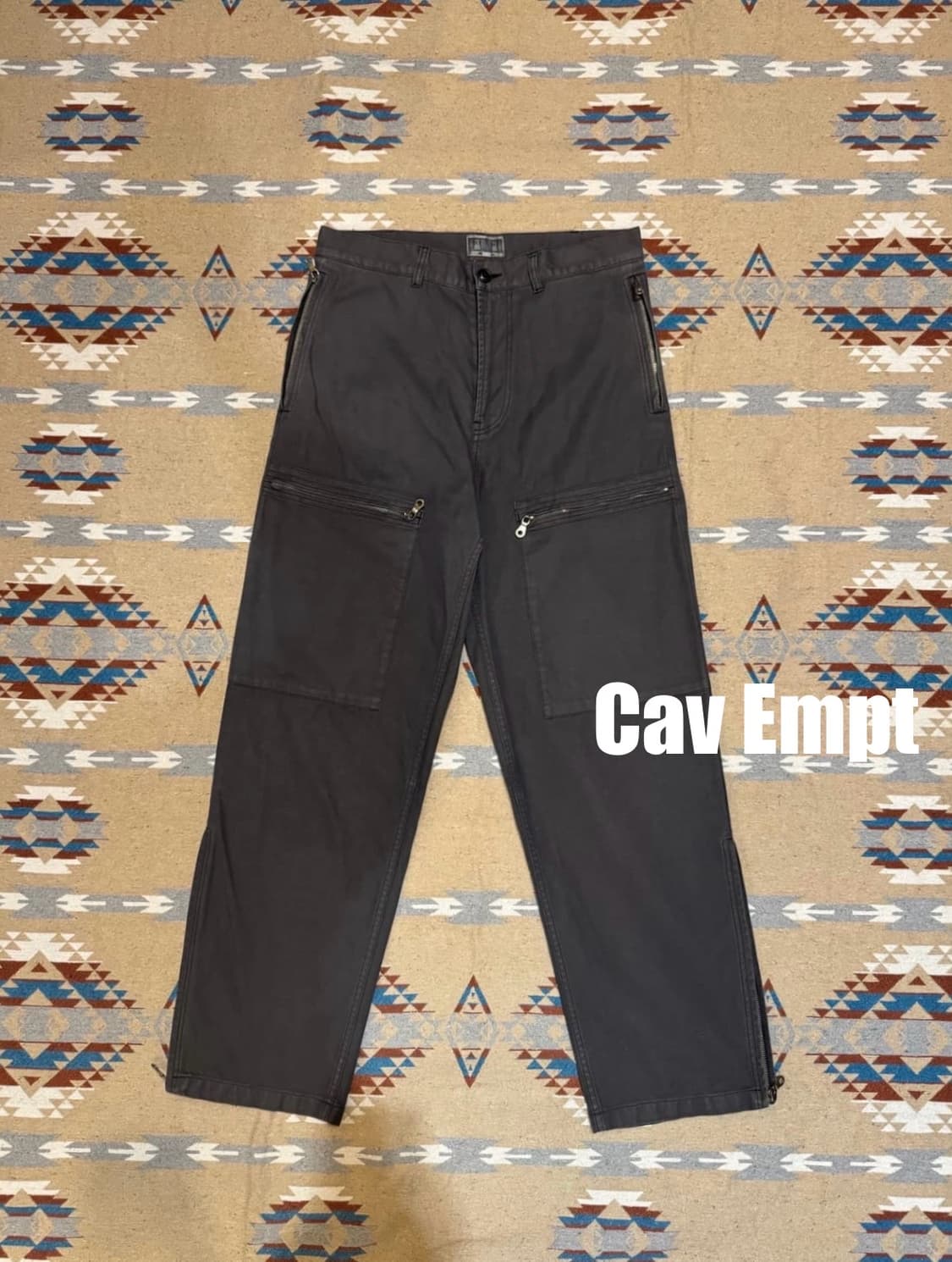 [M] 카브엠트 오버다이 집 카고 팬츠 그레이 상품이미지1