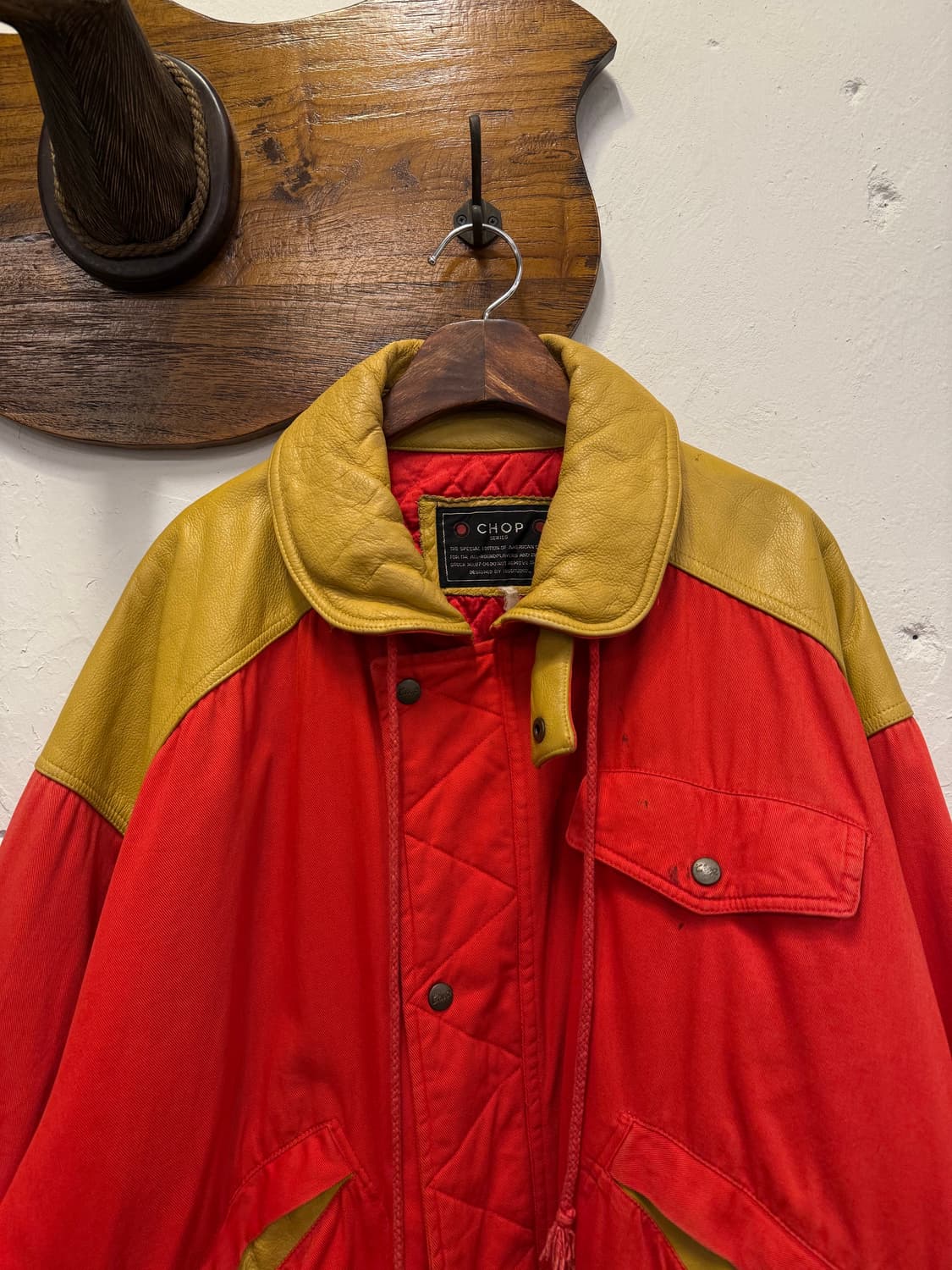 (XL) 90s CHOP Series Leather Yoke Down J 상품이미지1
