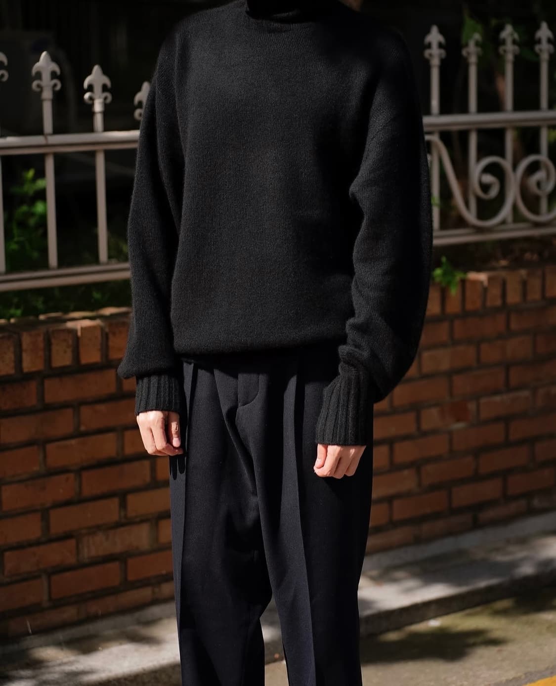 헤릴 herill 레드크로스 캐시미어 터틀넥 블랙 1 상품이미지5