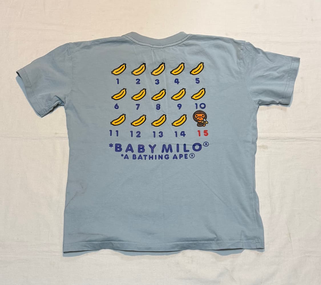 희귀) 베이프 키즈 베이비 마일로 티셔츠 스카이블루 상품이미지4