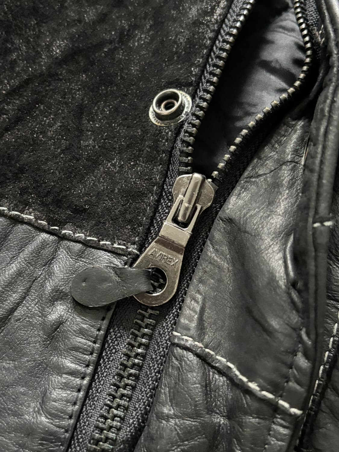 Avirex 아비렉스 스웨이드 패치워크 바시티 자켓 상품이미지7