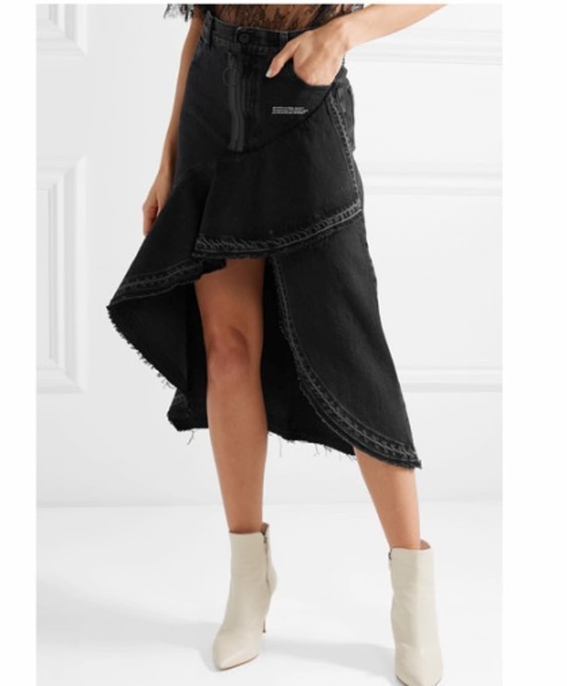 40/ 오프화이트 손나은 러플 데님 스커트 상품이미지3