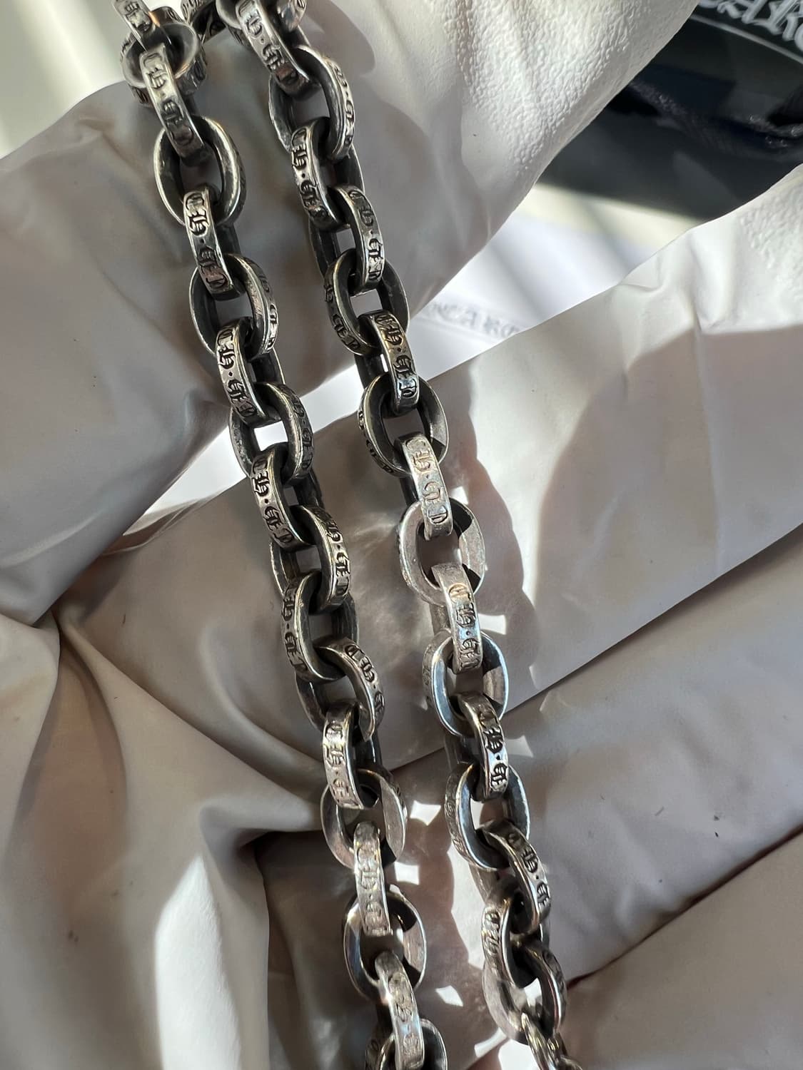 [7인치] 크롬하츠 페이퍼체인 스몰 팔찌 상품이미지6