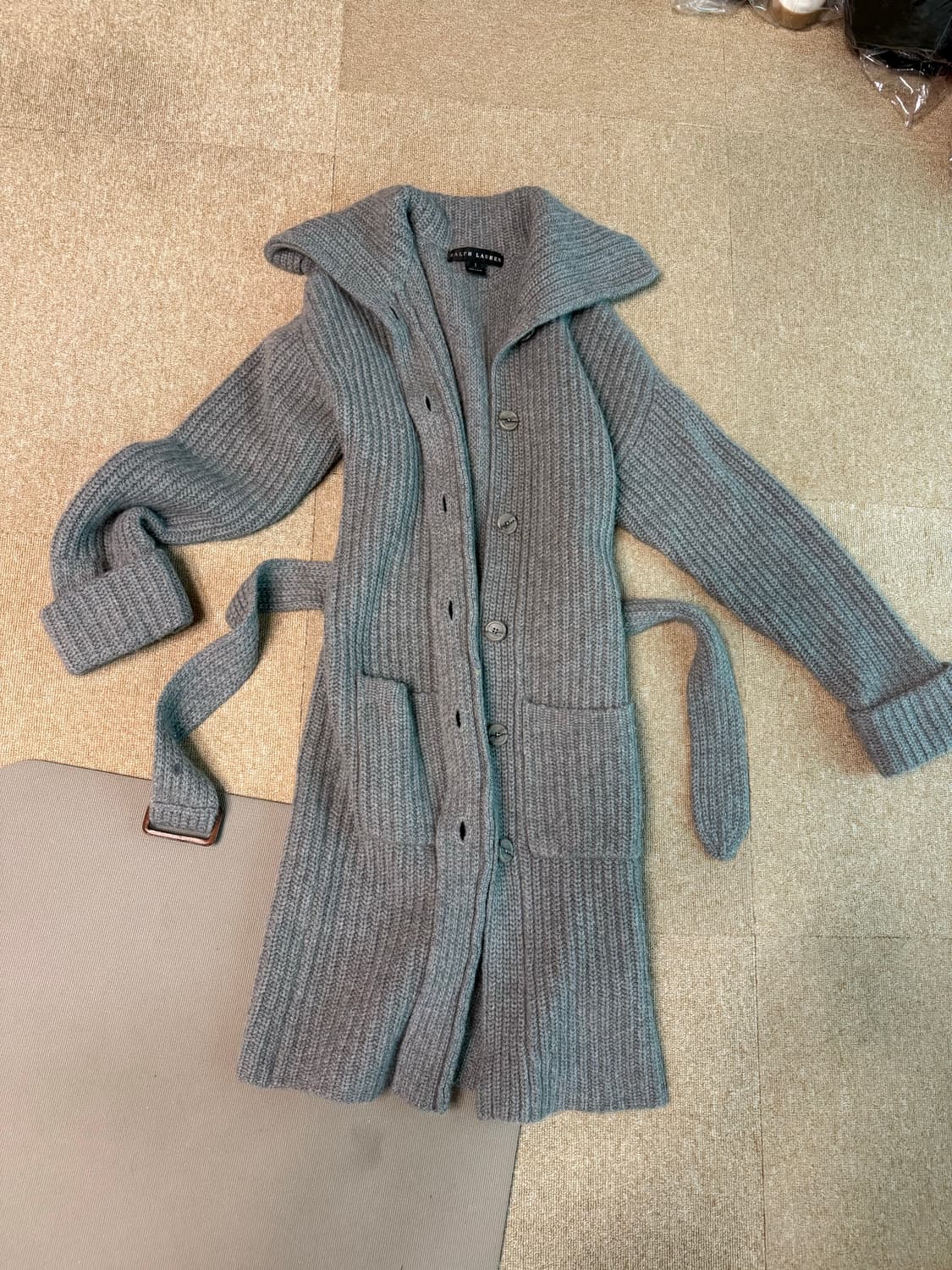 랄프로렌  블랙라벨  캐시미어 블랜드 롱 가디건  s  상품이미지3