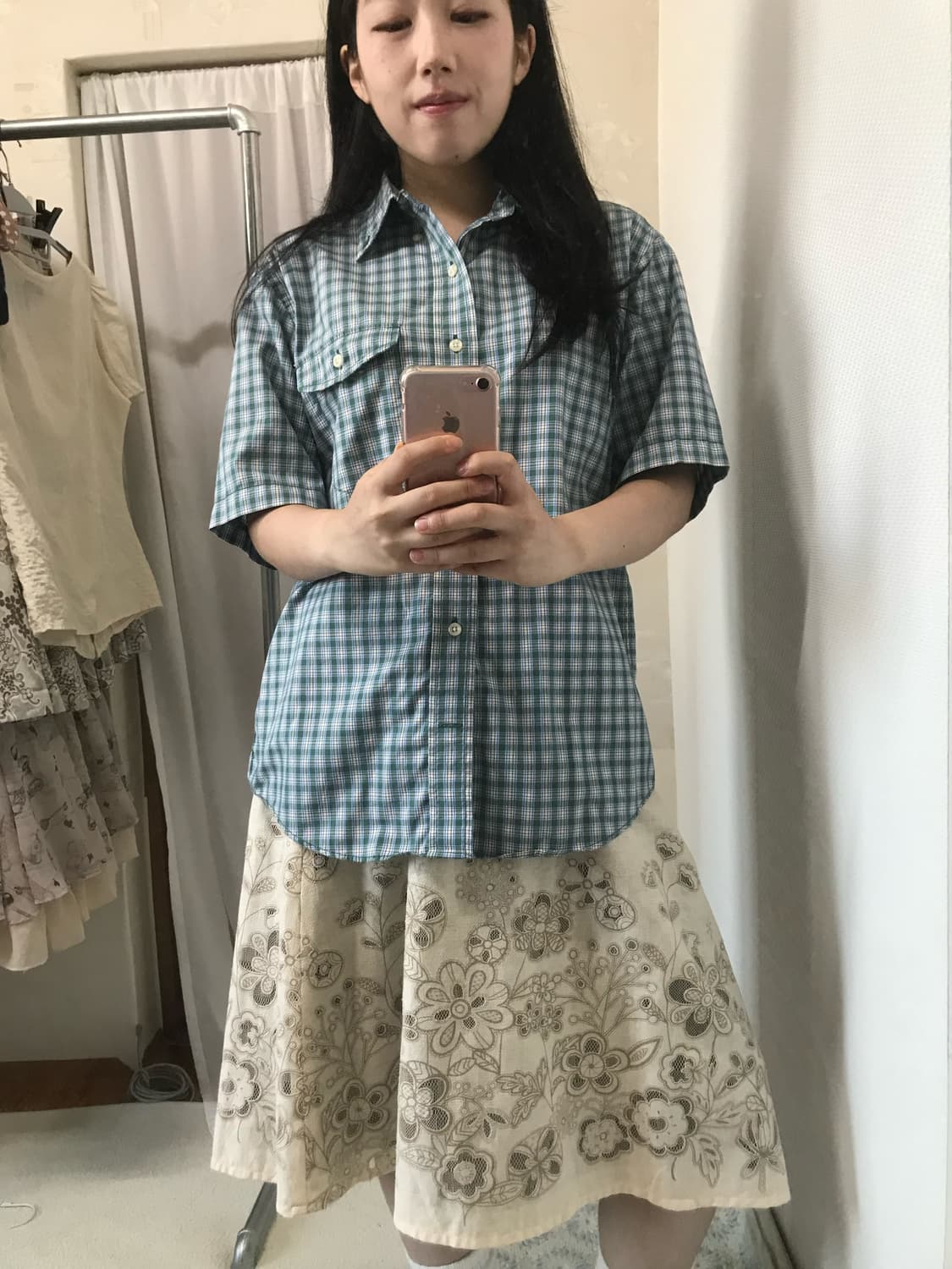 vintage over check short shirt 상품이미지1