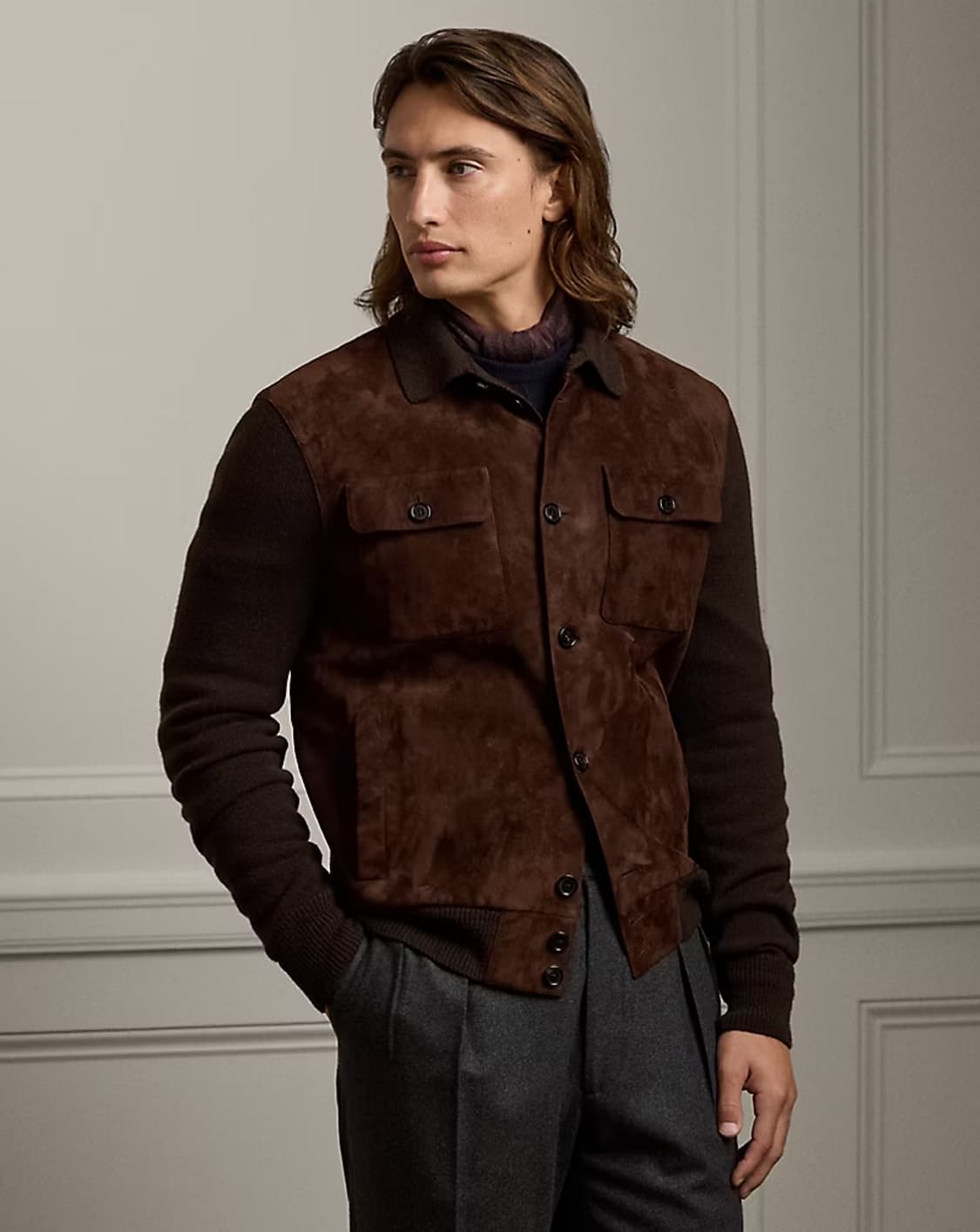 랄프로렌 퍼플라벨 24 F/w 스웨이드 캐시미어 자켓 상품이미지1