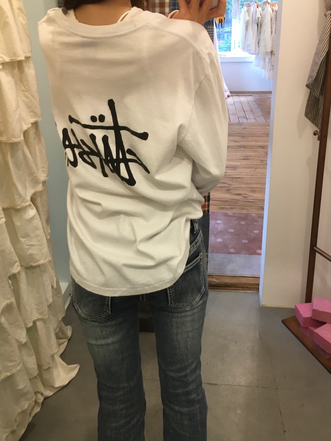스투시 화이트 베이직 롱슬리브 상품이미지7
