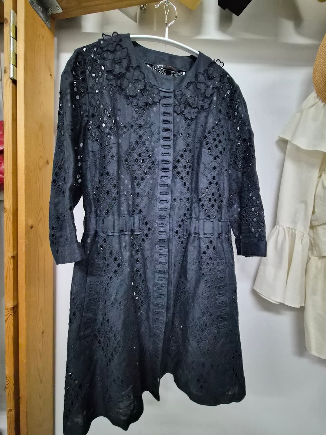 기비 펀칭자수 린넨 자켓 상품이미지1