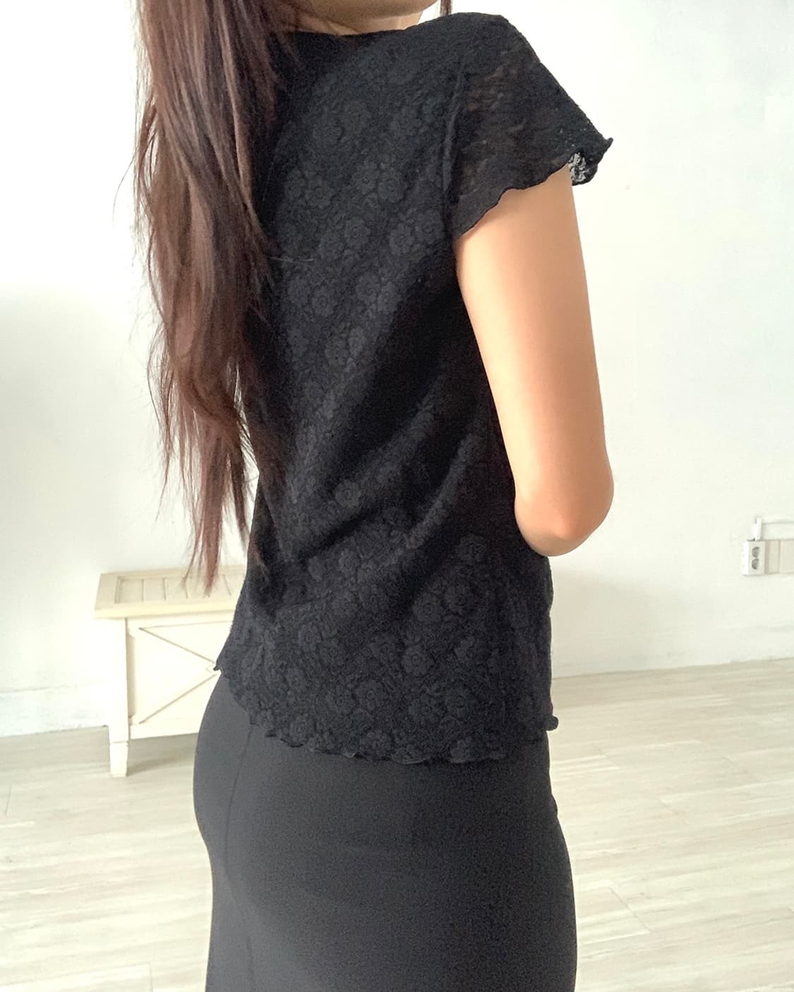 Black Fairy Feminine Lace Blouse 상품이미지2