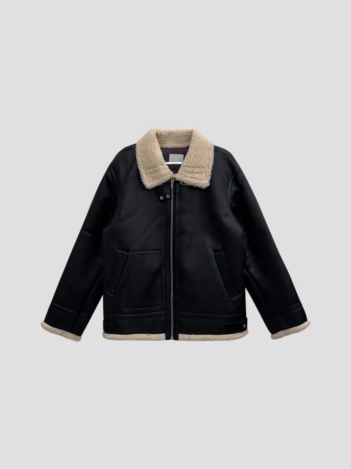 디서먼트 B-3 하이넥 레더 무스탕 상품이미지1