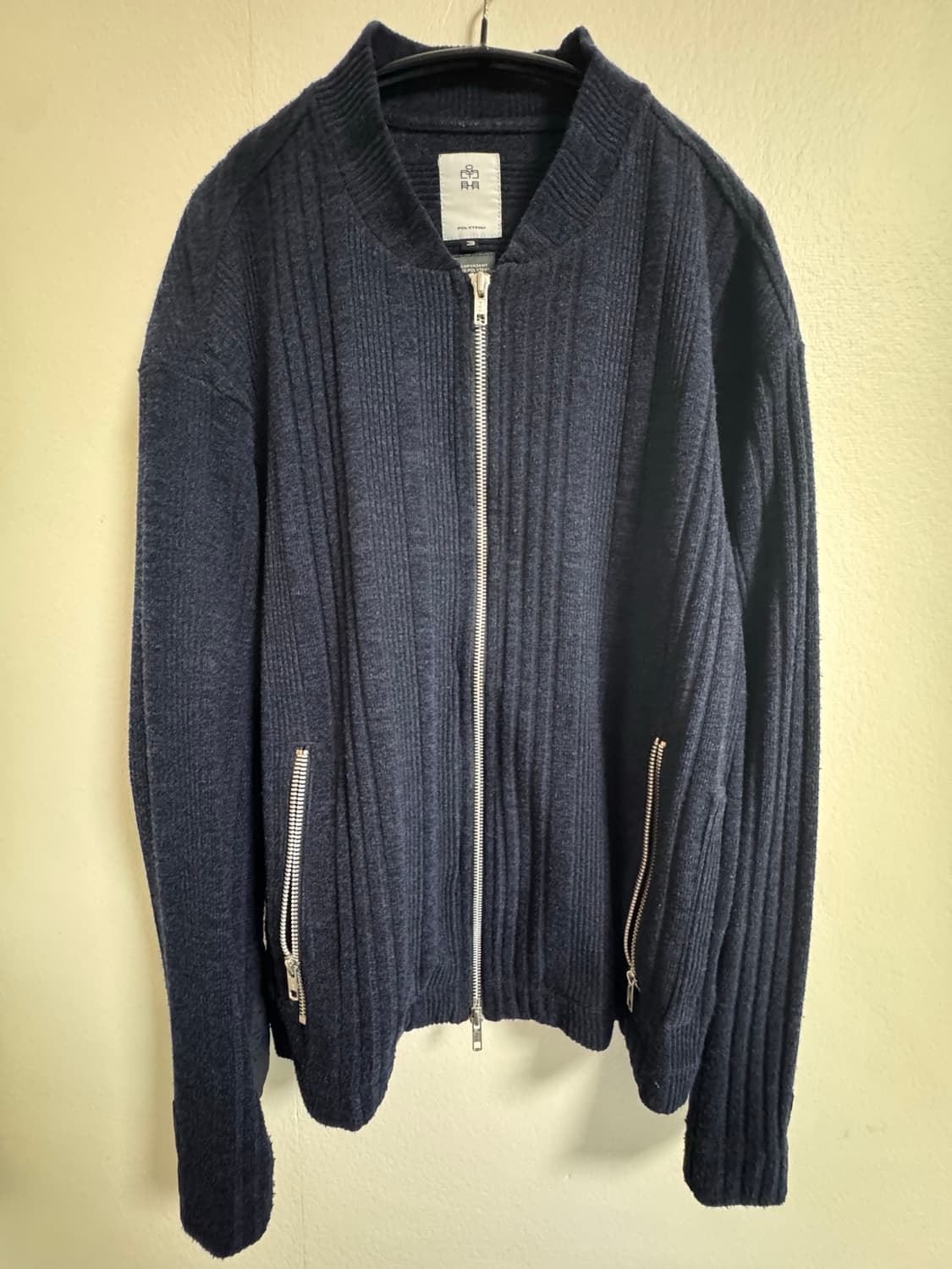 폴리테루 니트집 블루종 네이비 3size 상품이미지1